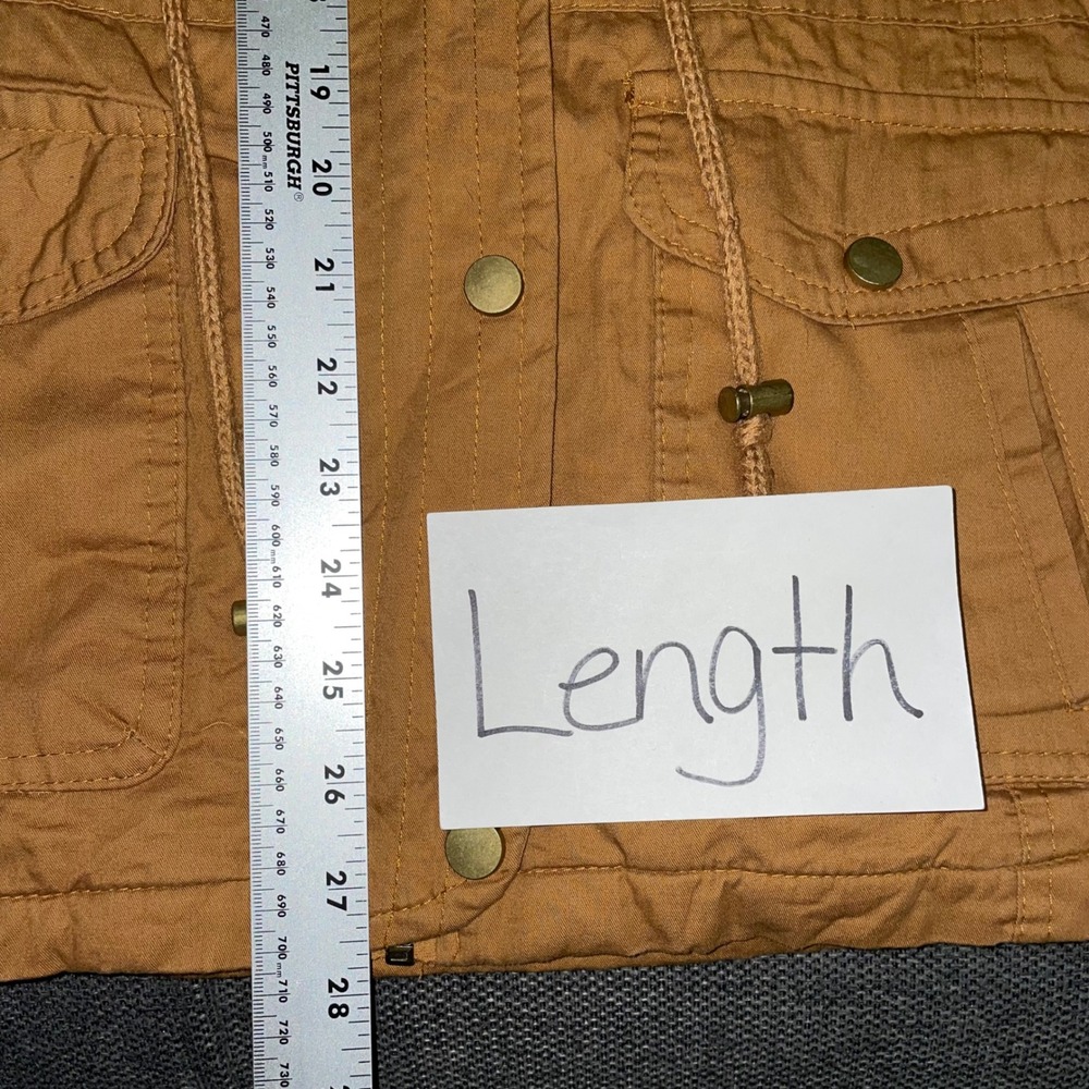 YMI Collection Hooded Vest Brown Faux Fur Lined Full Zip Drawstring Fits M - L - Picture 7 of 10